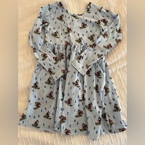 Hanna Andersson Light Blue winter Mickey swing twirl dress